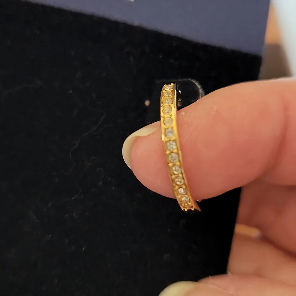 NWT Swarovski Gold Crystal Loops - Picture 3 of 4